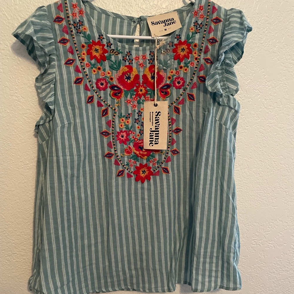 Savannah Jane embroidered blouse